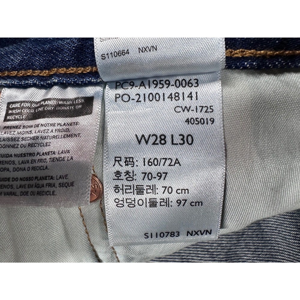 Levis 501 90s Selvedge Denim Jeans Womens 28x30 Blue Straight Leg A1959-0063 NWT - Picture 13 of 16